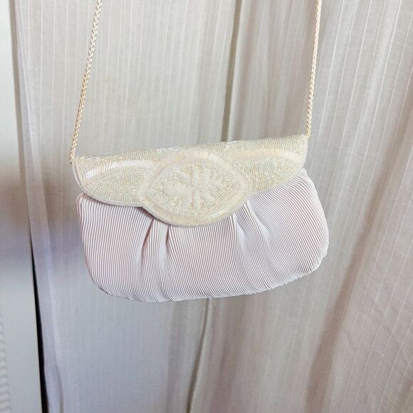 Carolyne Barton Night | Women’s | Bags | One Size | Vintage Evening White Beaded - Picture 3 of 4